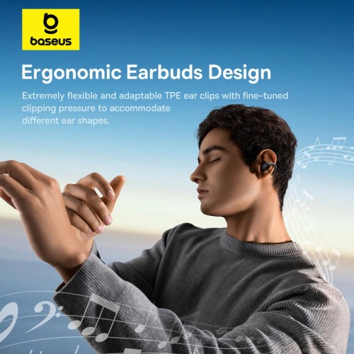 Навушники Baseus AirGo 1 Ring Open-Ear TWS Earbuds |BT5.3, 40/400mAh, App, EQ, 6h| black