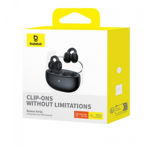 Навушники Baseus AirGo 1 Ring Open-Ear TWS Earbuds |BT5.3, 40/400mAh, App, EQ, 6h| black