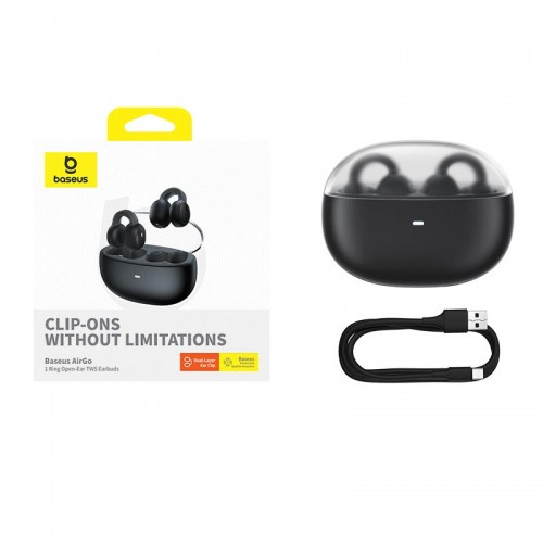 Навушники Baseus AirGo 1 Ring Open-Ear TWS Earbuds |BT5.3, 40/400mAh, App, EQ, 6h| black