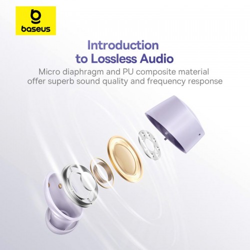 Навушники Baseus Bowie True Wireless Earphones E18 |BT5.3, 40/300mAh, IPX4, 2ENC Mic, 7.5h| purple