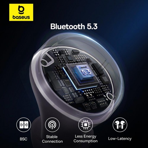 Навушники Baseus Bowie True Wireless Earphones E18 |BT5.3, 40/300mAh, IPX4, 2ENC Mic, 7.5h| purple