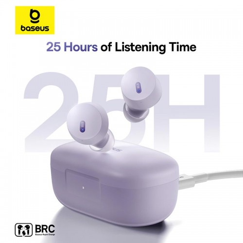 Навушники Baseus Bowie True Wireless Earphones E18 |BT5.3, 40/300mAh, IPX4, 2ENC Mic, 7.5h| white