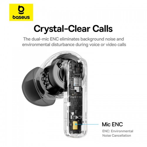 Наушники Baseus Bowie True Wireless Earphones E20 |BT5.3, 35/500mAh, IPX5, 2ENC Mic, 6h|