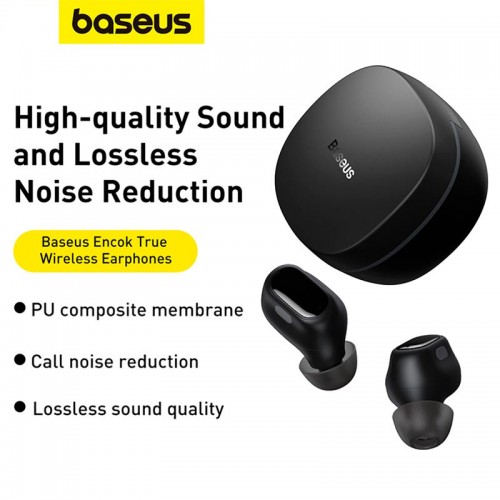 Навушники Baseus Bowie True Wireless Earphones WM01 |BT5.3, 40/300mAh, 5h| black