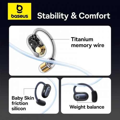 Навушники Baseus Eli Sport 1 Open-Ear TWS Earbuds |BT5.3, App, EQ, OTA, 65/600mAh, 7.5h| black