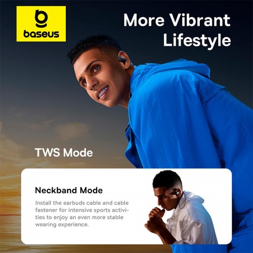 Навушники Baseus Eli Sport 1 Open-Ear TWS Earbuds |BT5.3, App, EQ, OTA, 65/600mAh, 7.5h| black