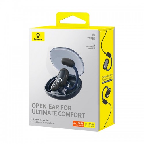 Навушники Baseus Eli Sport 1 Open-Ear TWS Earbuds |BT5.3, App, EQ, OTA, 65/600mAh, 7.5h| black