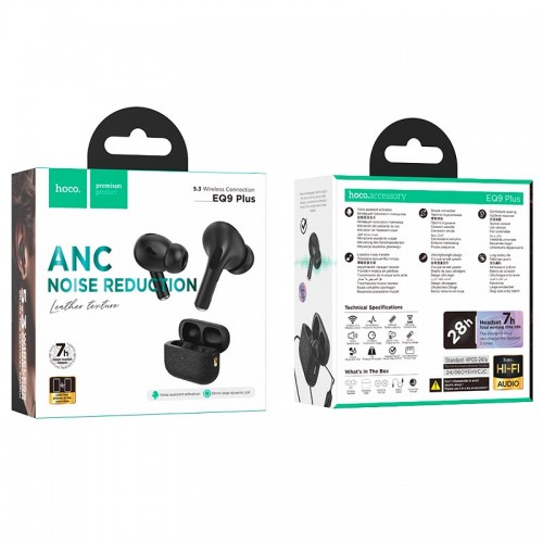 Навушники HOCO Duke true wireless ANC Noise Reduction BT headset EQ9 Plus |BT5.3, 7/28h| black