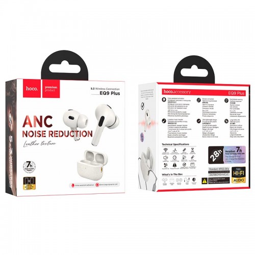 Наушники HOCO Duke true wireless ANC шумоподавляющие BT гарнитура EQ9 Plus |BT5.3, 7/28ч| черные