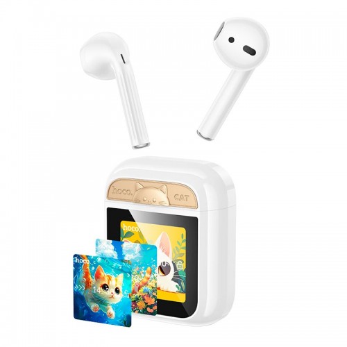 Навушники HOCO Cat true wireless touch screen BT headset EW86 |BT5.4, 25/300mAh, 3.5/20h| white