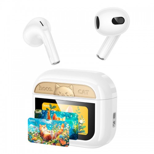 Навушники HOCO Gata true wireless touch screen BT headset EW87 |BT5.4, 30/280mAh, 4/20h| white