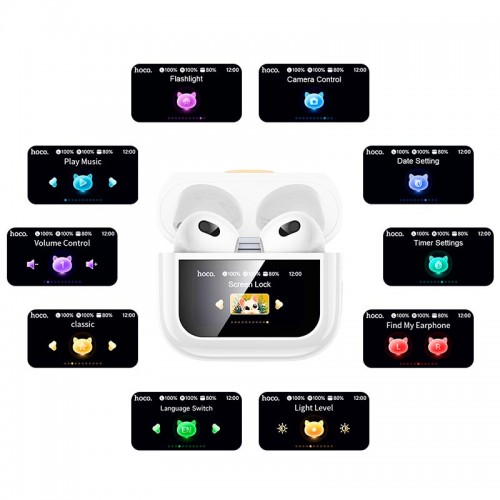 Навушники HOCO Gata true wireless touch screen BT headset EW87 |BT5.4, 30/280mAh, 4/20h| white