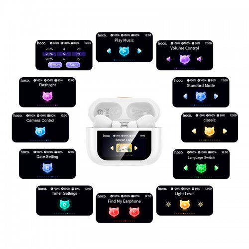 Наушники HOCO Rampino true wireless ANC touch screen BT headset EW88 |BT5.4, 30/280mAh, 4/20h|