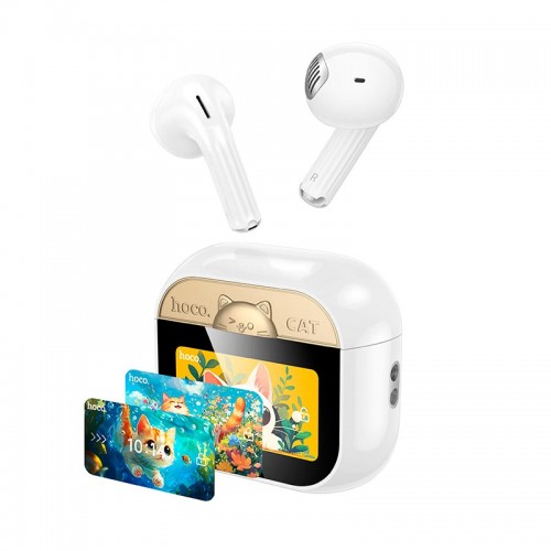 Навушники HOCO Kissa true wireless touch screen BT headset EW89 |BT5.4, 25/300mAh, 3.5/20h| white