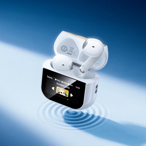 Навушники HOCO Kissa true wireless touch screen BT headset EW89 |BT5.4, 25/300mAh, 3.5/20h| white