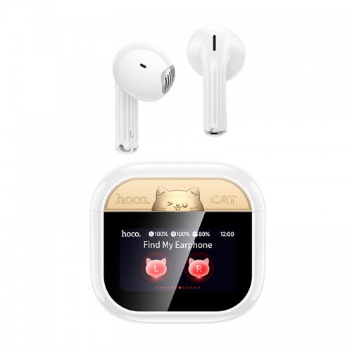 Навушники HOCO Kissa true wireless touch screen BT headset EW89 |BT5.4, 25/300mAh, 3.5/20h| white