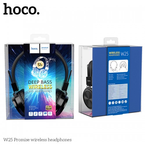 Навушники Bluetooth HOCO Promise W25 |MicroSD/AUX support| black