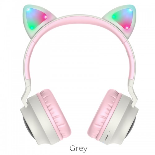 Навушники Bluetooth Hoco Cheerful Cat ear W27 pink