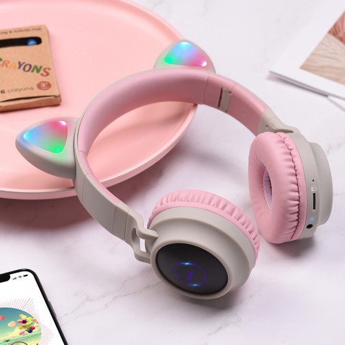 Навушники Bluetooth Hoco Cheerful Cat ear W27 pink