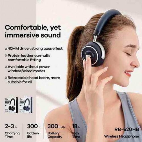 Навушники Bluetooth REMAX Wireless Stereo Headphone RB-620HB |BT5.0, 300mAh, 18Hours| red