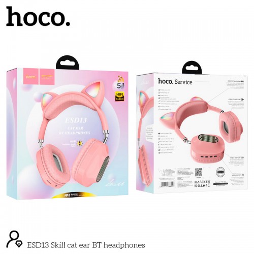 Наушники HOCO Skill cat ear BT headphones ESD13 |BT5.3, Type-C, 7h|
