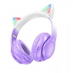 Наушники Hoco Cat ears BT headphones W42 |BT5.3, AUX/TF, 10ч| Фиолетовый виноград