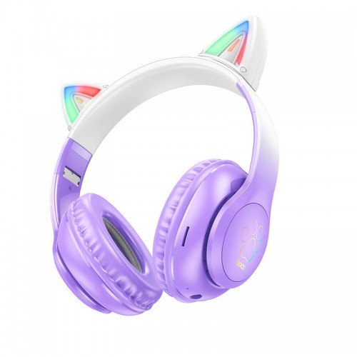 Навушники Hoco Cat ears BT headphones W42 |BT5.3, AUX/TF, 10h| Purple grape