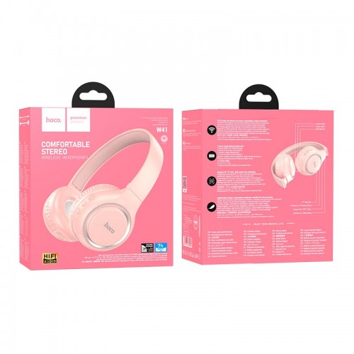 Навушники HOCO Charm BT headphones W41 |BT5.3, AUX/TF, 7h| red