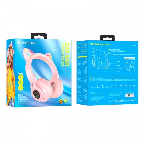 Наушники Borofone Cat ear BT headphones BO18 |BT5.0, AUX/TF, 7h|