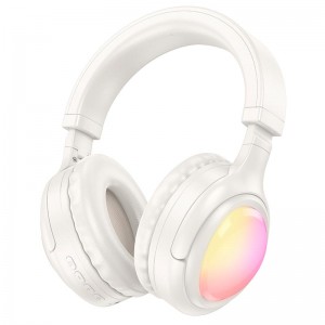 Навушники HOCO Focus BT headphones W48 |BT5.3, AUX/BT/TF, 46h| Milky white