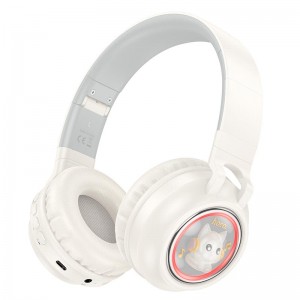 Навушники HOCO Cute fun BT headphones W50 |BT5.3, AUX/TF, 12h| Milky white