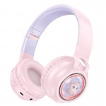 Наушники HOCO Cute fun BT headphones W50 |BT5.3, AUX/TF, 12ч| розовые