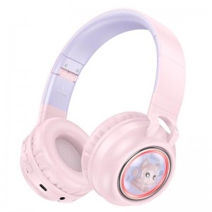 Навушники HOCO Cute fun BT headphones W50 |BT5.3, AUX/TF, 12h| pink