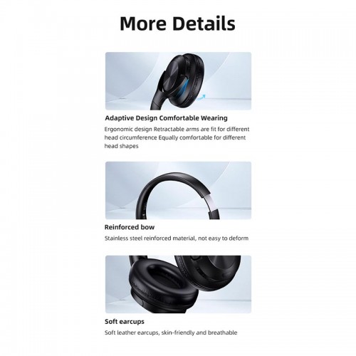 Навушники USAMS Wireless Headphone YH Series YH21 |BT5.3/AUX, 70h| black