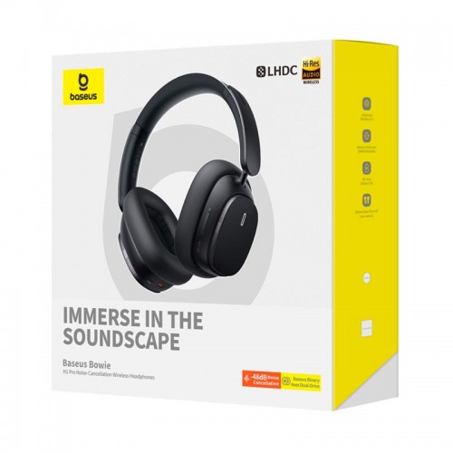 Навушники BASEUS CN Bowie H1 Pro Noise - Cancellation Wireless Headphones |BT5.3, ANC/EQ, 60-80h| black