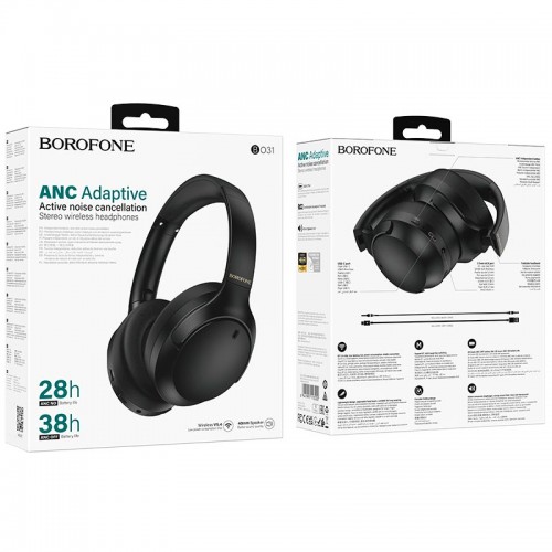 Наушники BOROFONE Prestige active noise reduction BT headphones BO31 |BT5.4,ANC, AUX/BT, 38h Max|