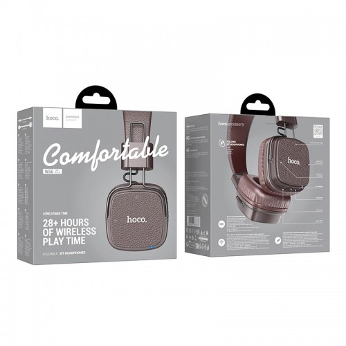 Навушники HOCO Earl BT headphones W56 |BT5.4, AUX, USB-C, 28h| brown