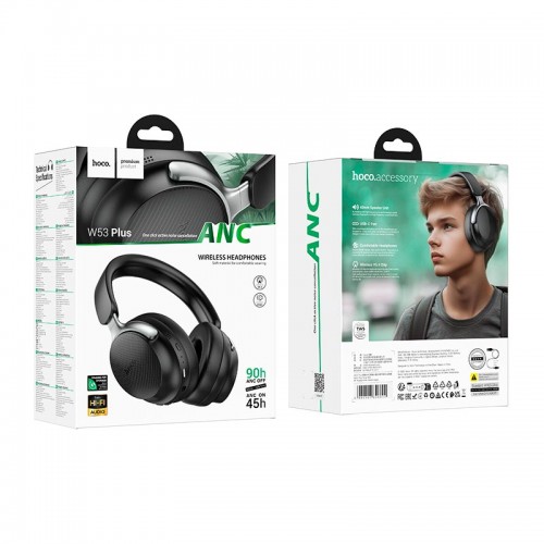 Наушники HOCO Tone ANC BT headphones W53 Plus |BT5.4, 45/90H, USB-C, AUX|