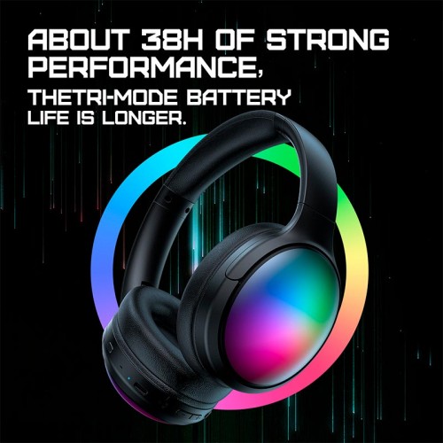 Навушники Onikuma Bluetooth Headphones with ANC Microphone B3 |BT5.3/Type-C, ANC, 38H, RGB| black