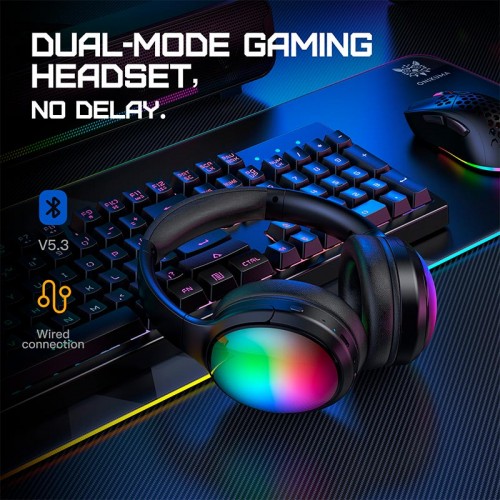 Навушники Onikuma Bluetooth Headphones with ANC Microphone B3 |BT5.3/Type-C, ANC, 38H, RGB| black