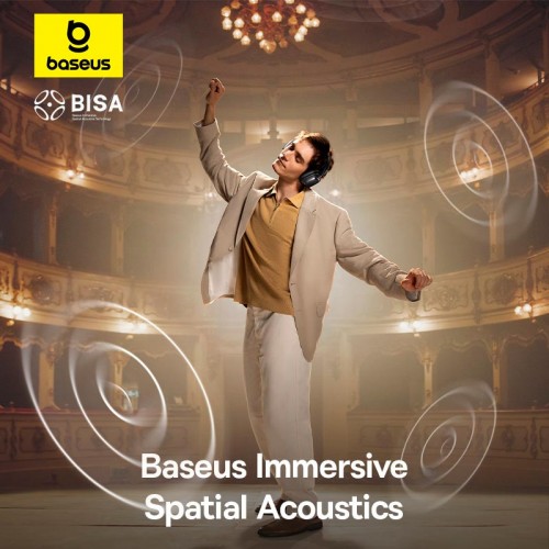 Навушники Baseus Bowie Noise - Cancellation Wireless Headphones H1s |BT5.4, ANC, 60/120h| black