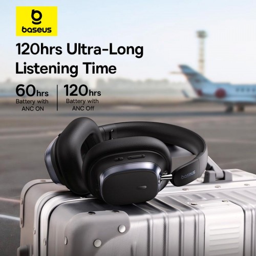 Навушники Baseus Bowie Noise - Cancellation Wireless Headphones H1s |BT5.4, ANC, 60/120h| black
