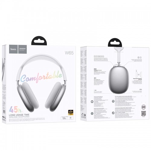 Наушники HOCO Happy BT headphones W65 |BT 5.4,AUX/TF, 45ч| оранжевые