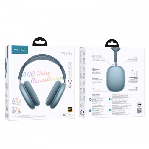 Навушники HOCO Happy ANC BT headphones W65 Plus |BT 5.4, AUX, 32/45h| orange