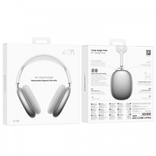 Навушники Borofone BO35 Adorable BT headphones |BT5.4, AUX, 45h| grey