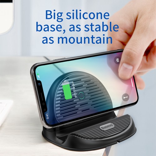 Зарядка QI BASEUS Silicone Horizontal Desktop |QC, 10W| (WXHSG-02) white