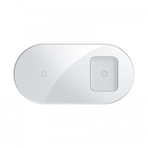 Зарядка QI BASEUS Simple 2in1 Wireless Charger 18w Max For Phones + Pods (WXJK-01) white