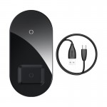Зарядка QI BASEUS Simple 2in1 Wireless Charger 18w Max для телефонов + Pods (WXJK-01) черная