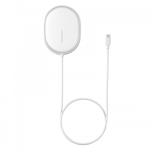 Зврядка Qi BASEUS Light Magnetic Wireless Charger (suit for IP12 with Type - C cable) |15W| (WXQJ-02} white