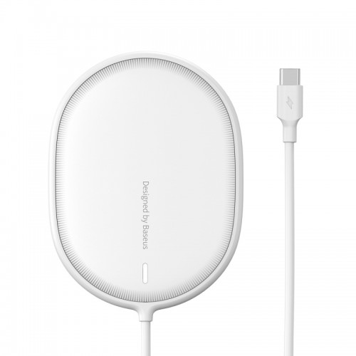 Зврядка Qi BASEUS Light Magnetic Wireless Charger (suit for IP12 with Type - C cable) |15W| (WXQJ-02} white